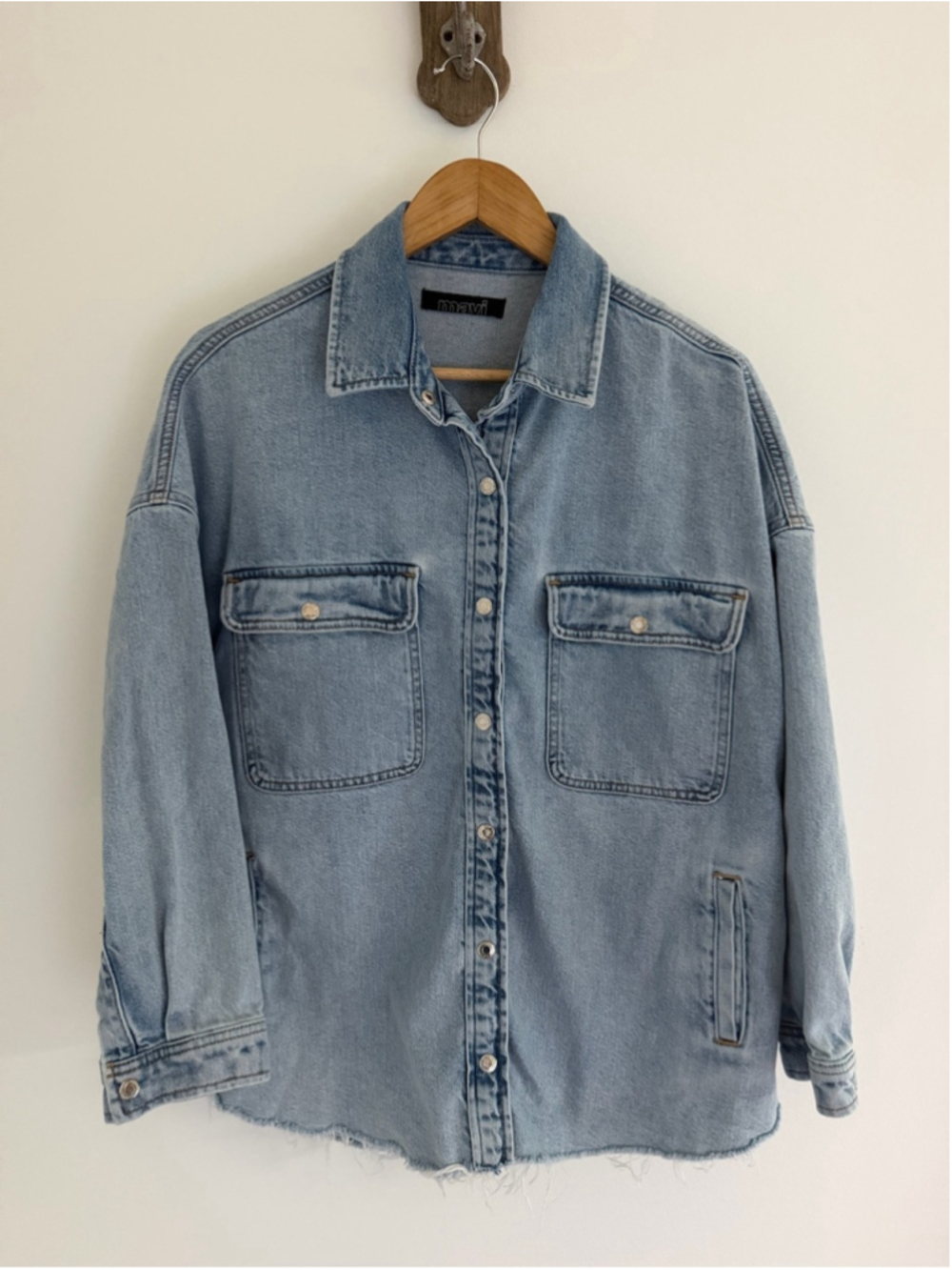Mavi Tamara Oversized Denim Shacket Large 90s Utility